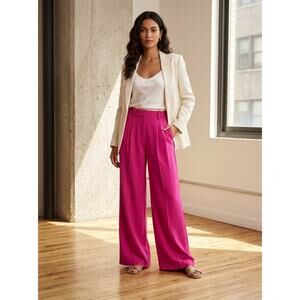 Amanda Uprichard high rise wide leg pink pants size small